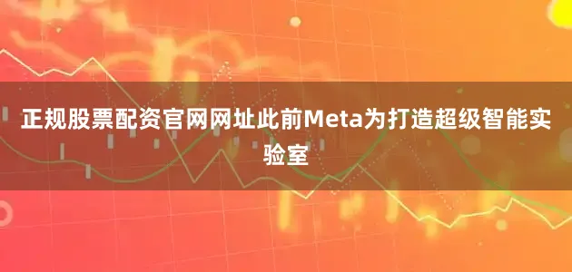 正规股票配资官网网址此前Meta为打造超级智能实验室